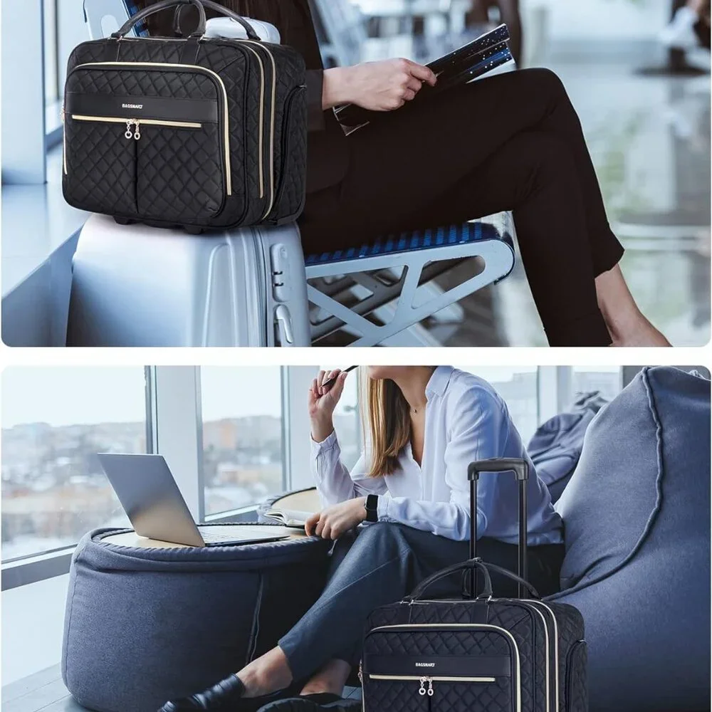 Rolling Laptop Bag Women, Briefcase for 17.3 Inch with Wheels Computer Case Work - Picture 7 of 7